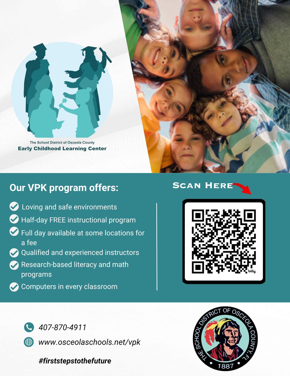 📌2024-2025 VPK Registration is now open Use the QR code here to create a parent portal and get started! #vpk #SDOCChoice #SDOCGoodtoGreat