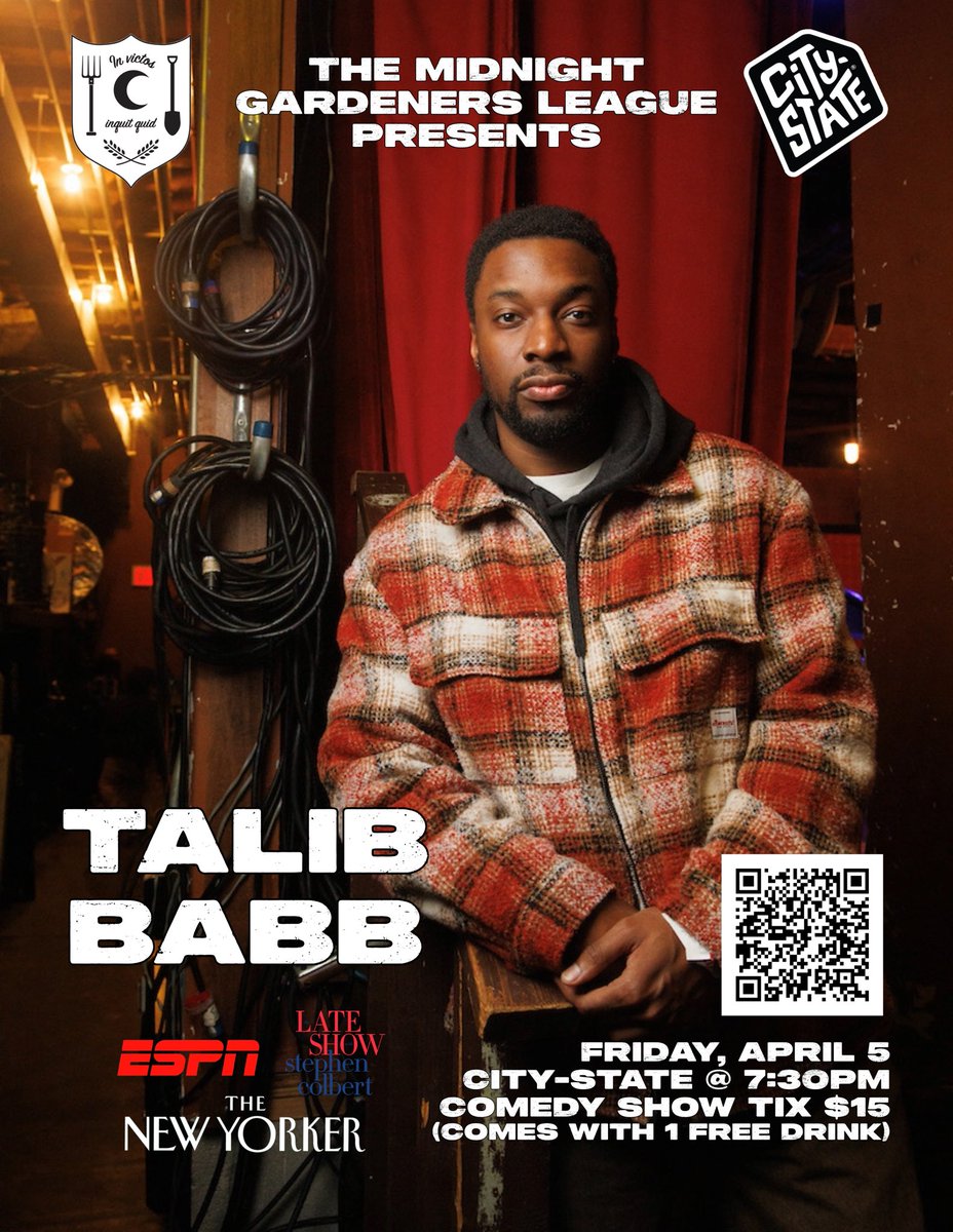 Tickets still available for Talib Babb in the Bamboo Room this Friday! ticketleap.events/tickets/midnig…