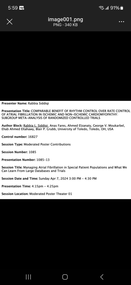 Inviting all #ACCEP and #ACCWIC folks to drop by my presentation ⬇️. Welcome any feedback/discussion as I take my baby steps in the big world of #ACC24! <a href="/ACCinTouch/">American College of Cardiology</a>  <a href="/WomenCardiology/">Women in Cardiology</a> #WIC