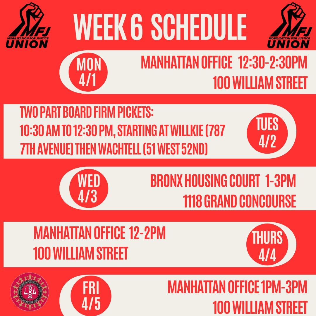 MFJUnion's tweet image. 📡📡 UPDATES TO OUR WEEK 6 PICKET SCHEDULE!