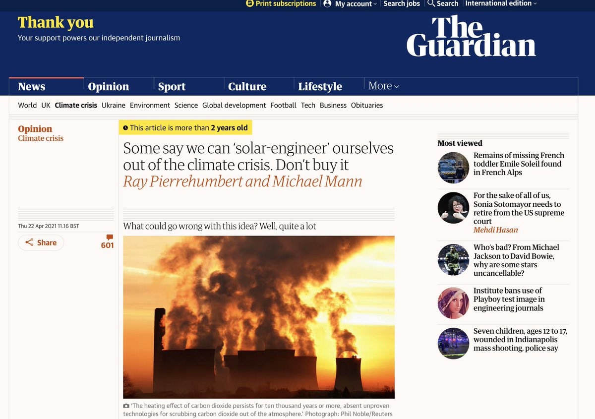 No, we cannot "engineer our way out of the climate crisis", @NYTimes: theguardian.com/commentisfree/…