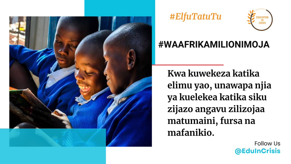 EduInCrisis's tweet photo. #KilaMwafrika

Kwa kuwekeza katika elimu yao, unawapa njia ya kuelekea katika siku zijazo angavu zilizojaa matumaini, fursa na mafanikio.

#Nimejitolea #ElfuTatuTu https://t.co/j6QPhudrF0