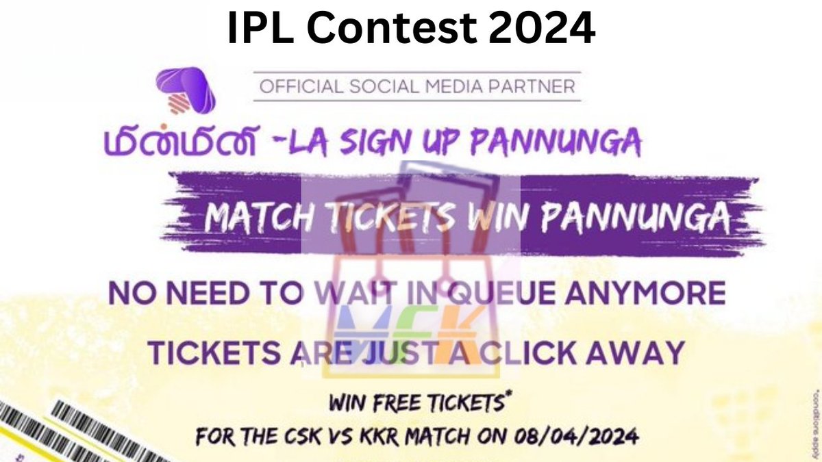 IPL Contest Win Chennai Match's Tickets 400+ Winners #PlayOnMaalFreeKaa And #Win #MaalFreeKaa maalfreekaa.in/2024/04/ipl-co… #IPLContest #IPL #Contest #ContestAlert #CricketContest #T20Contest
