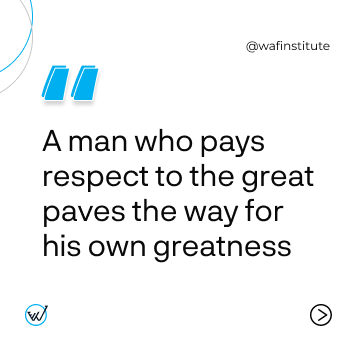 WAFinstitute's tweet photo. New Month, New Week, different planning strategies 💯
But as the saying goes: "A MAN WHO PAYS RESPECT TO THE GREAT, PAVES WAY FOR HIS OWN GREATNESS"
For more of this, follow, share and like ✨
#newmonth #newweek #quotefortheweek https://t.co/glv1dxq37Z