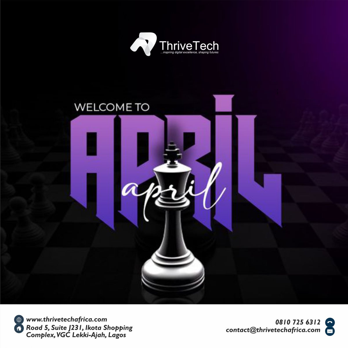 VeriaTech's tweet image. April is here, and so are endless possibilities! Thrive with us this month as we innovate and empower. 💡🚀 

#April #NewMonth #ThriveTech #NewBeginnings #BreakingNews #rubirose #tems #AprilFoolsDay