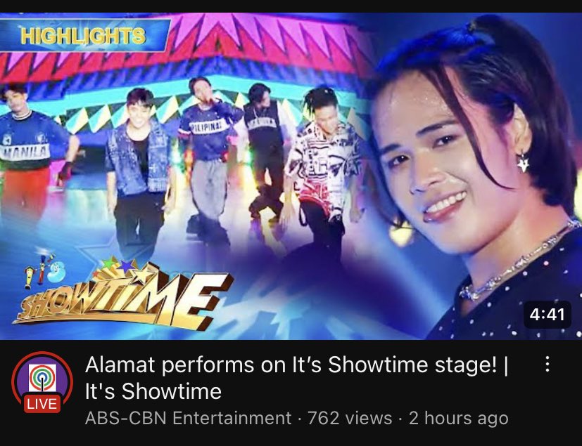 TRIBU_ALAMAT's tweet photo. Magiliws!

You can now watch ALAMATs performance at Its Showtime on YT!

https://t.co/cEESgSpMUc

Thank you @itsShowtimeNa for inviting our 6inoos again. Manifesting more guestings soon.

DAYANG SA ITS SHOWTIME
#ALAMATonItsShowtime #ALAMATDayang 
#DAYANGKalasahanTaKaw #ALAMAT https://t.co/YNAGyt6APK