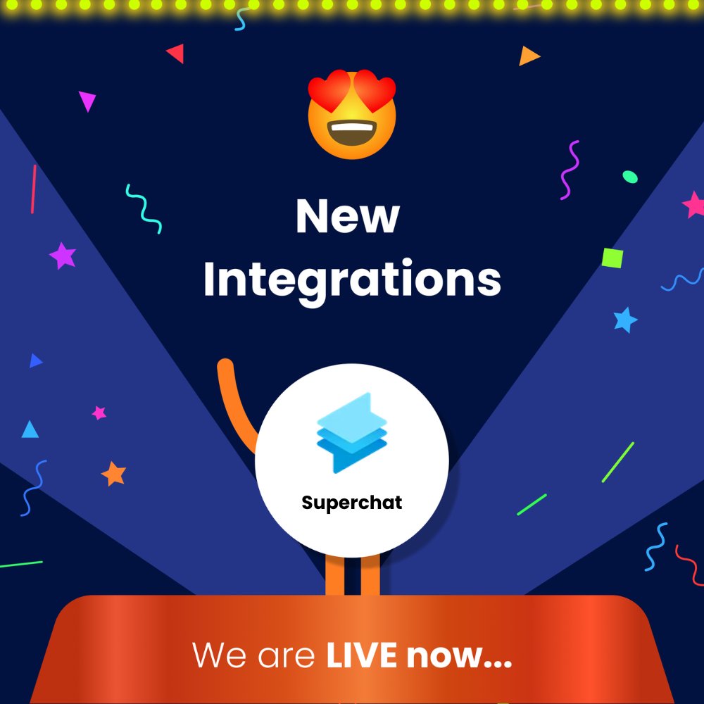 Now integrate @superchat_com with 1100+ apps with just one click using Integrately! And because it's so easy to use, you'll be up and running in no time. #1ClickIntegrations #NoCode