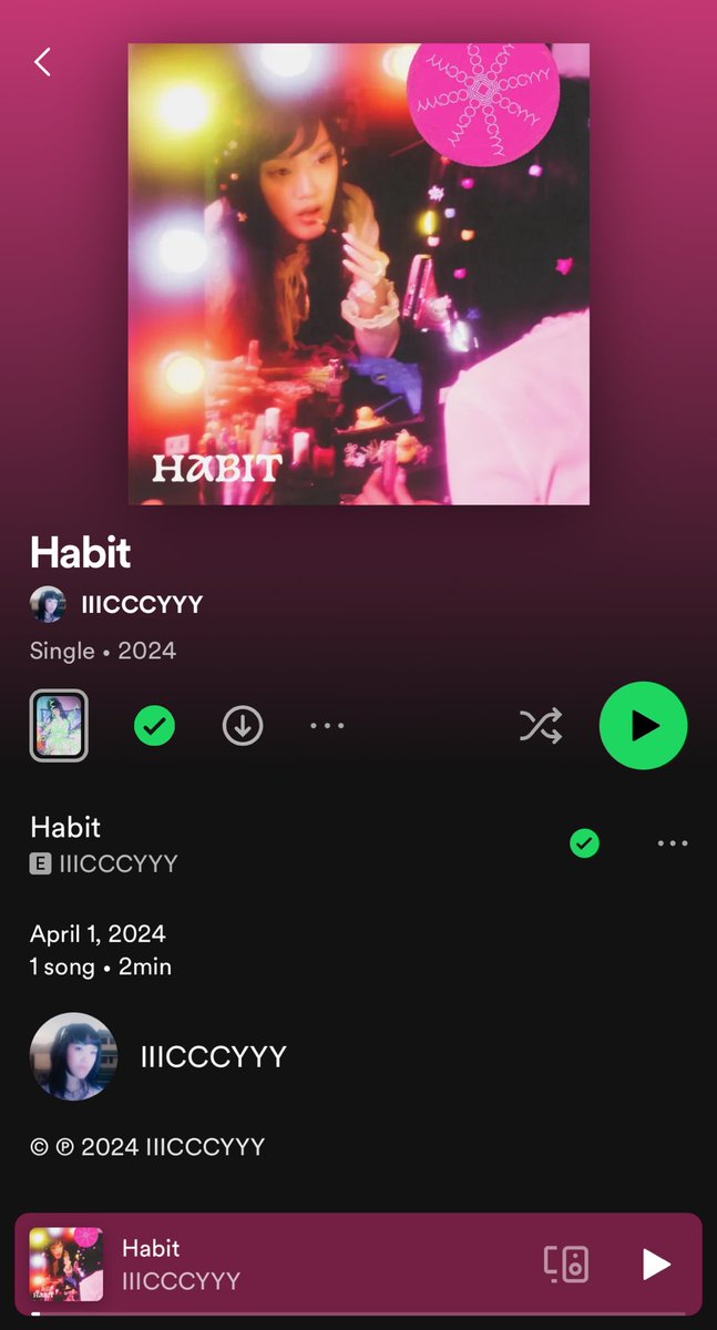 hello twitter/X ❄️ 

i’m IIICCCYYY, a singer-songwriter from cebu, ph. i just released my debut single today called ‘Habit’ 🥹💚 it would mean a lot to me if y’all could listen to it, share it, and lmk what you think ✨ 

open.spotify.com/track/3YwiX3Pz…