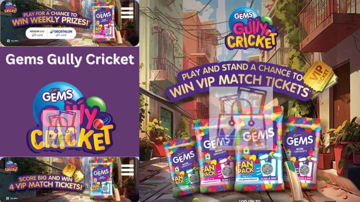 Cadbury Gems Gully Cricket 2024 Win Exciting Prizes #PlayOnMaalFreeKaa And #Win #MaalFreeKaa maalfreekaa.in/2024/03/cadbur… #Cadbury #CadburyGems #GullyCricket #T20Contest #Cricket2024 #GemsCricket #Contest #ContestAlert