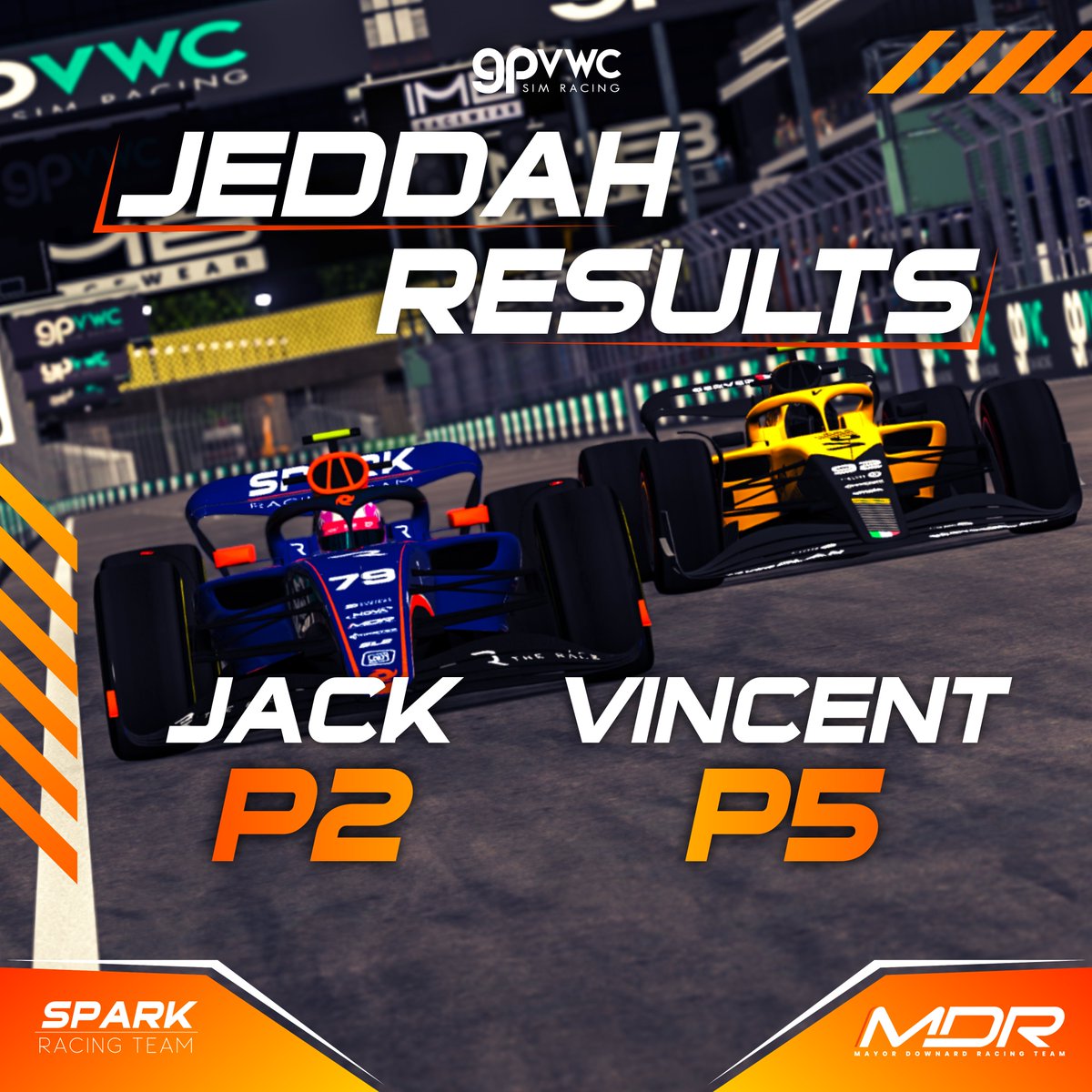 Jack is back on the podium, and Vincent was overtaken on the final lap after a tough battle for P4 with Hurlock. #gpvwc #SL2 #simracing #esports #SaudiArabianGP #top