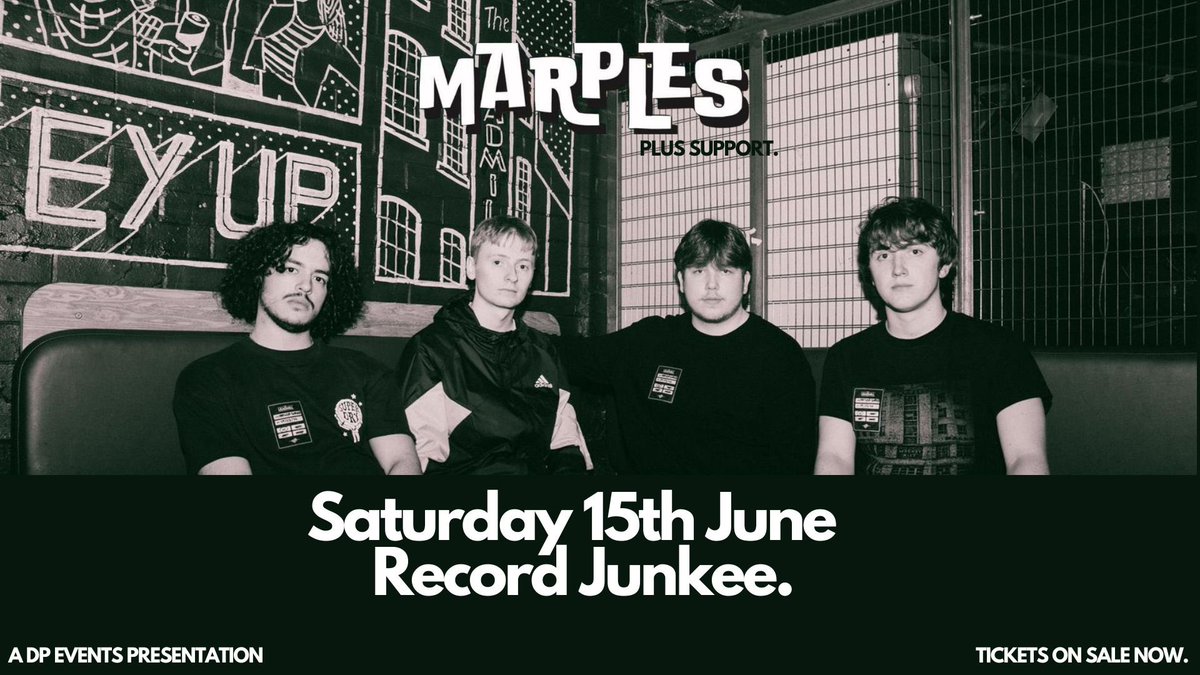 ☑️NEW SHOW ANNOUNCEMENT ☑️ @Marples__ headline the famous @RecordJunkee on Saturday 15th June 2024. Support TBA. Cheap early bird tickets are on sale now via link in the bio for the first week only. The line up for this one is looking tasty! Link in bio.