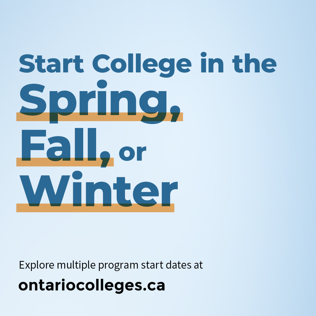 Colleges offer program start dates in fall, spring, and winter, so you can pick the start date that suits YOU. Visit our site to explore programs and flexible start date options, then apply at ontariocolleges.ca. #FlexibleStart #HigherEducation #CollegeLife #OntarioColleges