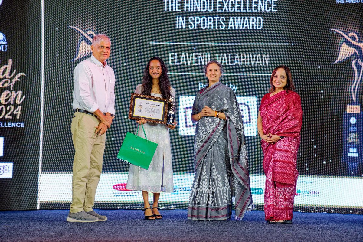 '🎉 We're thrilled to announce that our very own Elavenil Valarivan has been honored with The Hindu Excellence in Sports Award at The Hindu World of Women 2024! Congratulations, Elavenil! Your hard work and talent truly shine. #gnspf #GunForGlory  #IndianAthlete #Olympian 🎯🇮🇳