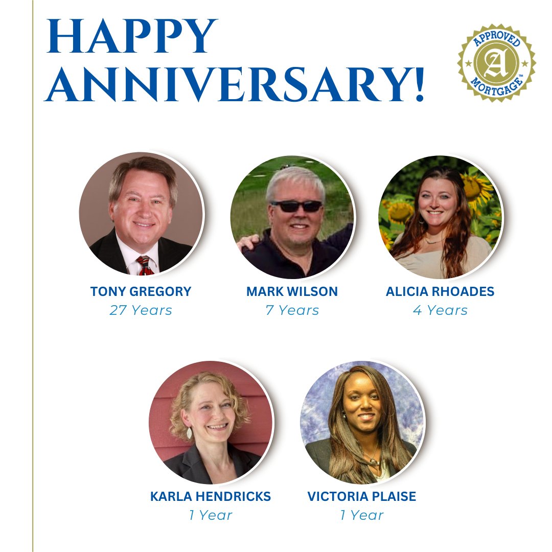 Join us in wishing these team members a #HappyWorkAnniversary this April! 🎈🎂
• Tony Gregory - 27 Years
• Mark Wilson - 7 Years
• Alicia Rhoades - 4 Years
• Karla Hendricks - 1 Year
• Victoria Plaise - 1 Year
