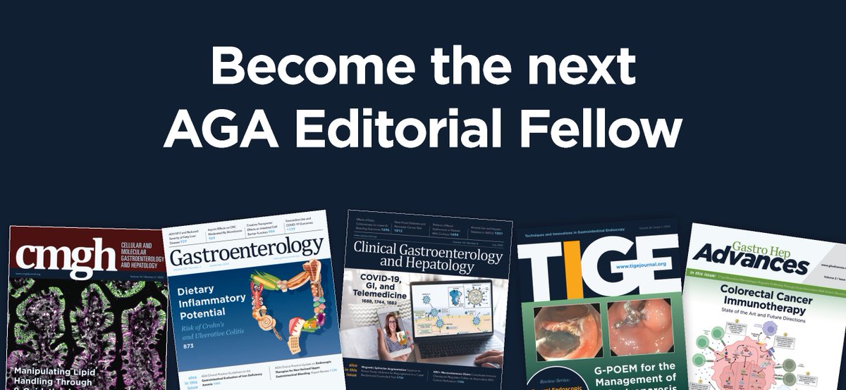 📢 Calling all aspiring editors in gastroenterology! 📝✨ Apply for an AGA Editorial Fellowship to gain invaluable experience in scientific publishing at @AGA_Gastro, @AGA_CGH, @AGA_CMGH, @AGA_TIGE, @AGA_GHAdvances. Don't miss out! Learn more: ow.ly/IyG950R3Ah8