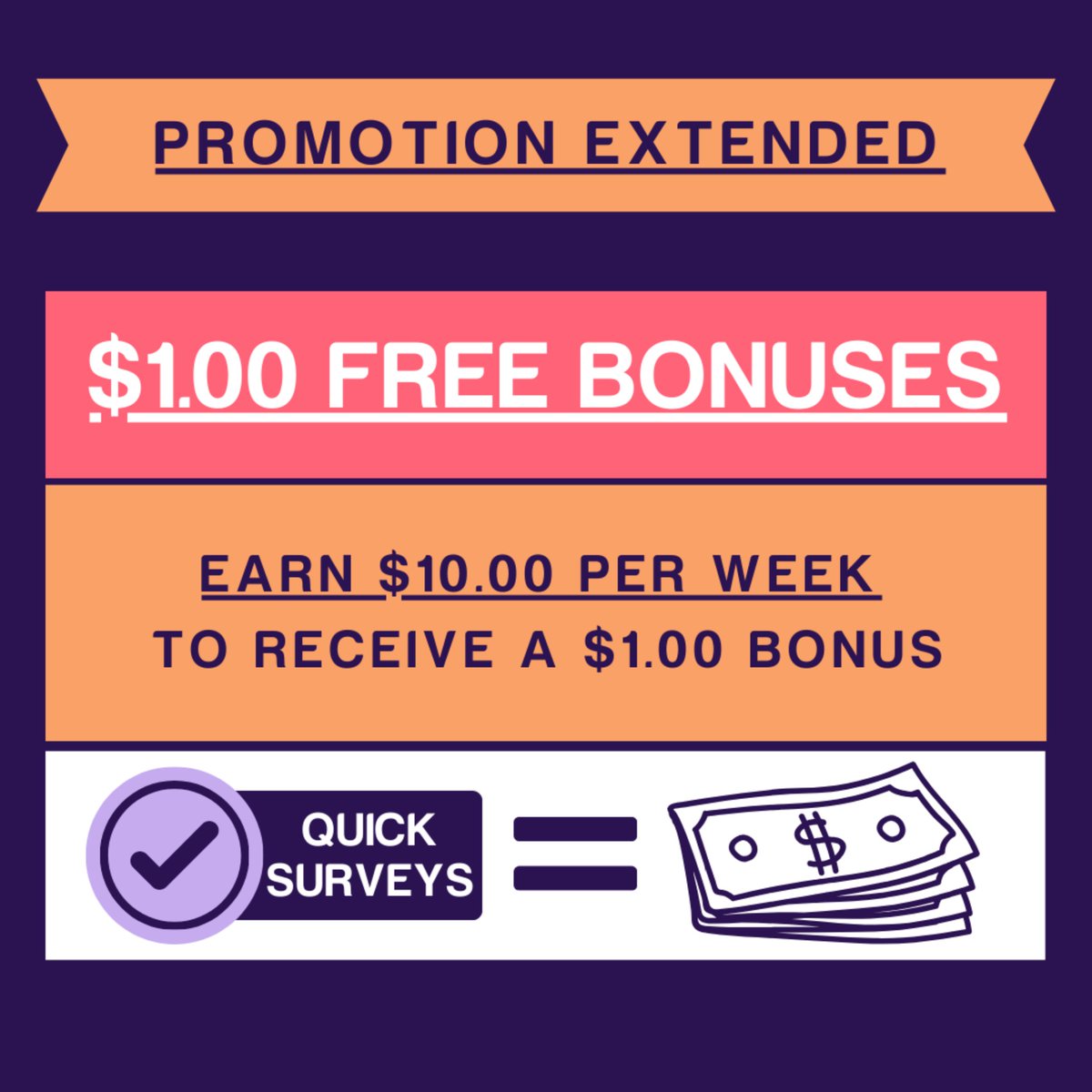 Our March Promo Has Been Extended! Earn $10.00 each week in April with paid surveys and receive a free $1.00 bonus straight to your RewardingWays account.
Start taking paid surveys today!

#paidsurveys #getpaidtoday #makemoneyonline