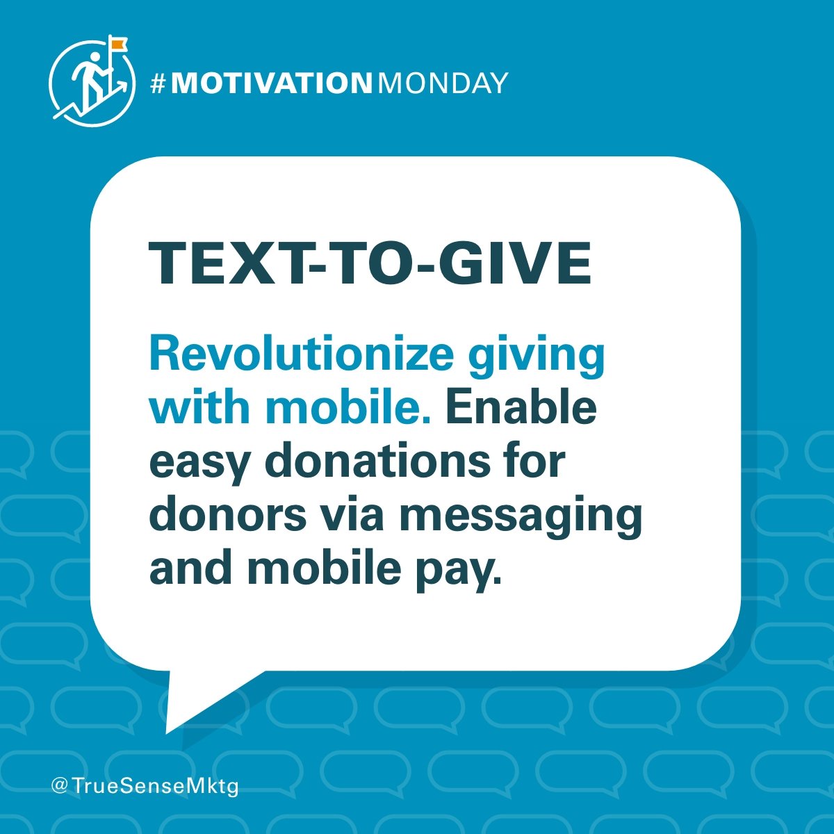 Make donating a breeze with mobile messaging and payment options. Meet your donors right where they are — on their phones! #TextToGive #EasyGiving