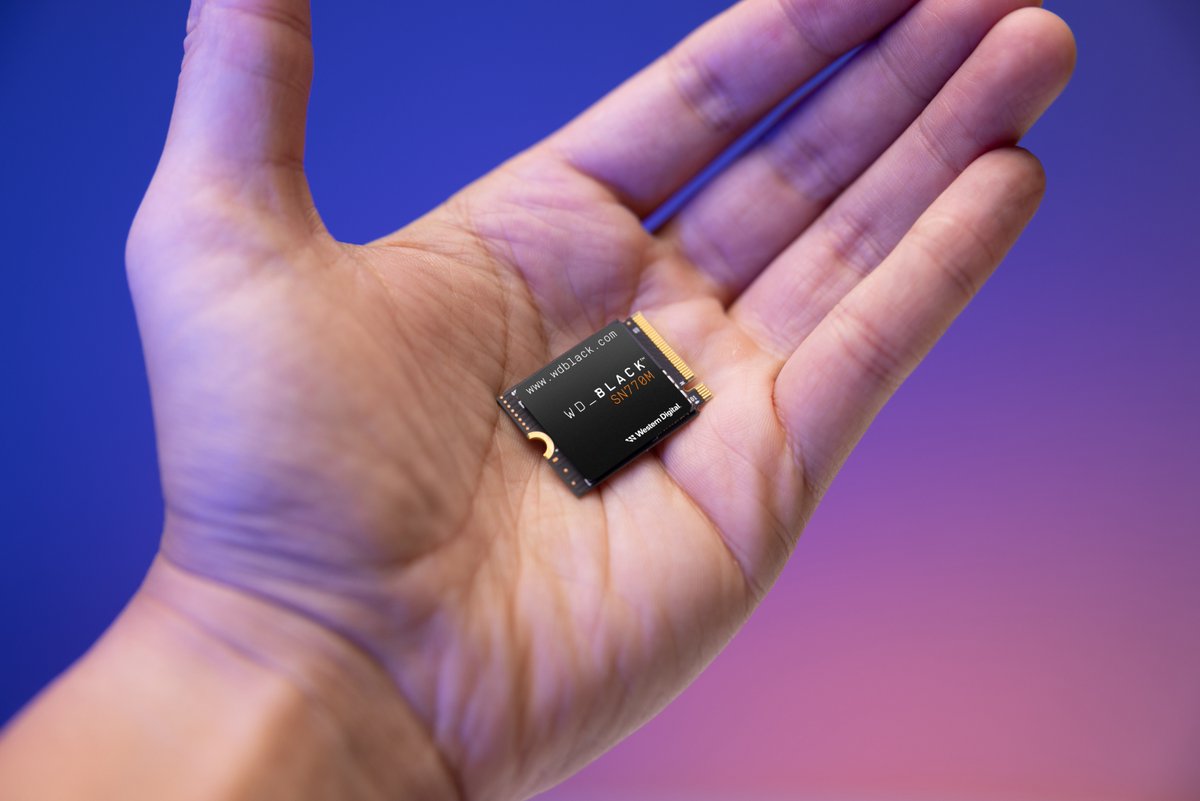 Tanta tecnologia, agora em um SSD M.2 2230 – ou seja, com apenas 22mm de largura por 30mm de comprimento. 🔎🐜 Obtenha já seu SSD #WDBLACK SN770M NVMe!  #TurbineComSSD