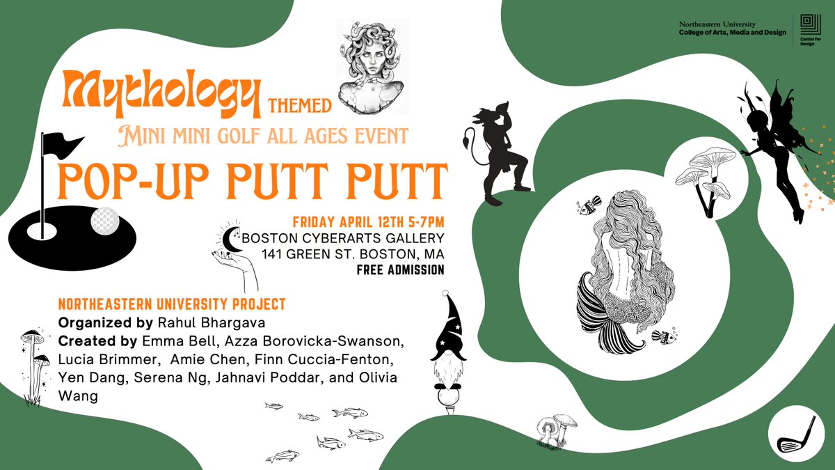 Boston friends: mark down Fri April 12th 5-7! Join us at this year's Pop-Up Putt Putt showcase. One night only chance to play the interactive table-top mini-mini golf holes my students are making. ⛳️🤖👨🏽‍🎓 @NU_CAMD @bostoncyberarts @NU_CfD