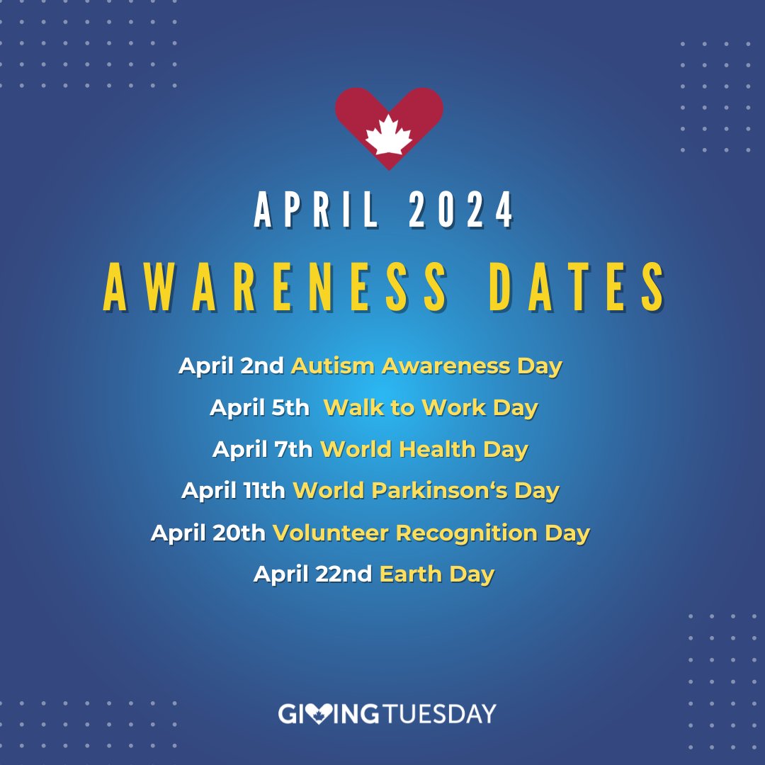 April is here and here's your rundown of awareness days taking place this month. How will you show your support?