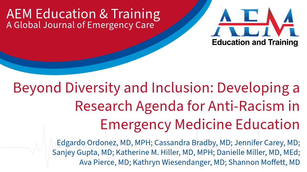 Recognizing and addressing racism in Emergency #MedEd is critical. Curriculum design, bias training, and more must be prioritized for research to address effects on patient care and the ability to promote a safe learning environment. Read now: ow.ly/ibtJ50QGatx