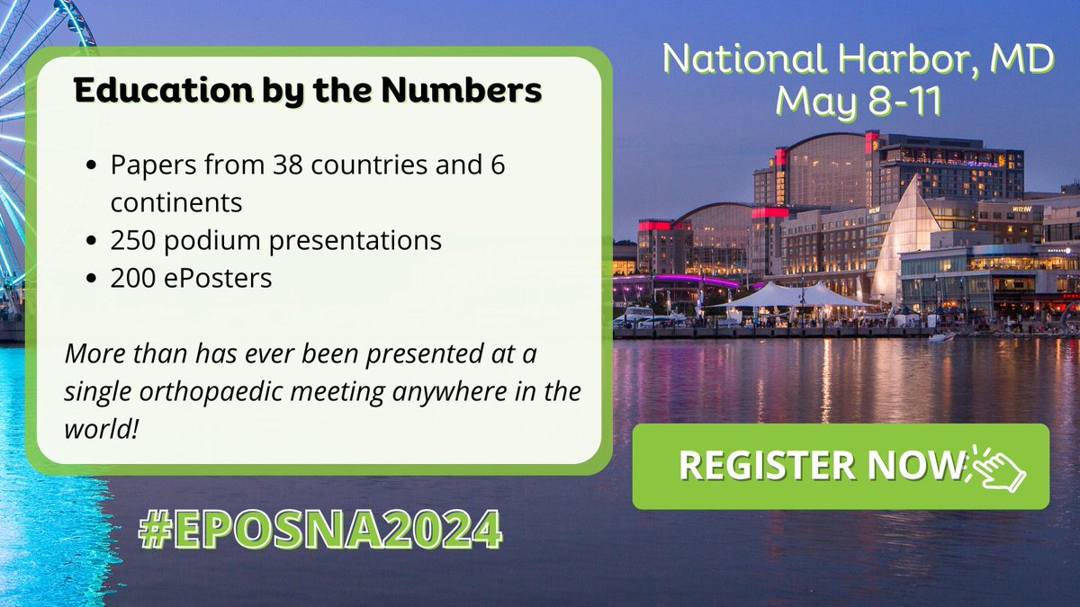 A few reasons why you should attend this year's combined #EPOSNA Meeting... Register Now: bit.ly/42oIxGe Rates increase April 3 and Housing closes April 15! #EPOSNA2024 #EPOS #POSNA @eposorg