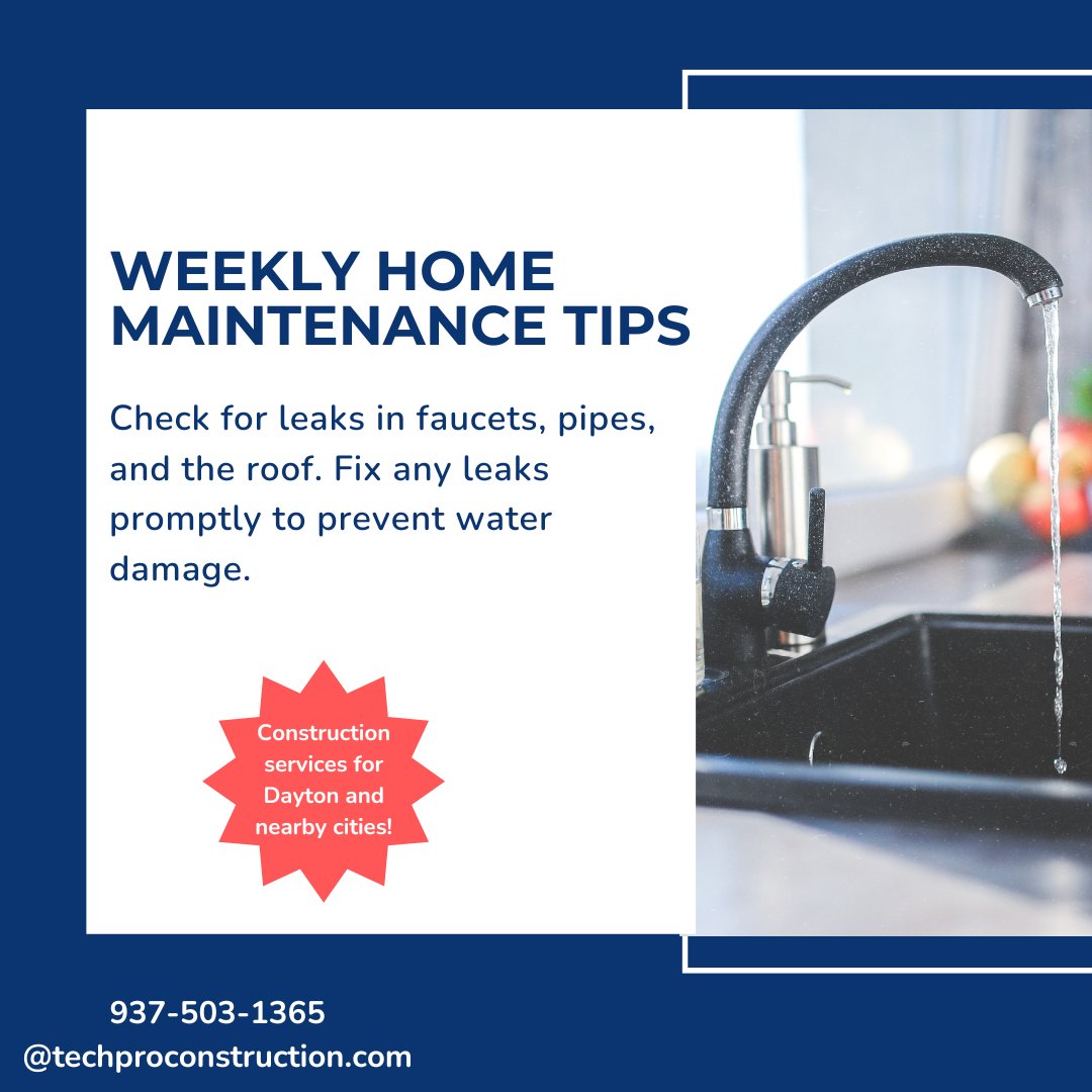 WEEKLY HOME MAINTENANCE TIP
#techproconstruction #techpro #construction #constructionlife #homerenovation #homemaintenance #winter #wintertemperature #leaks #daytonohio