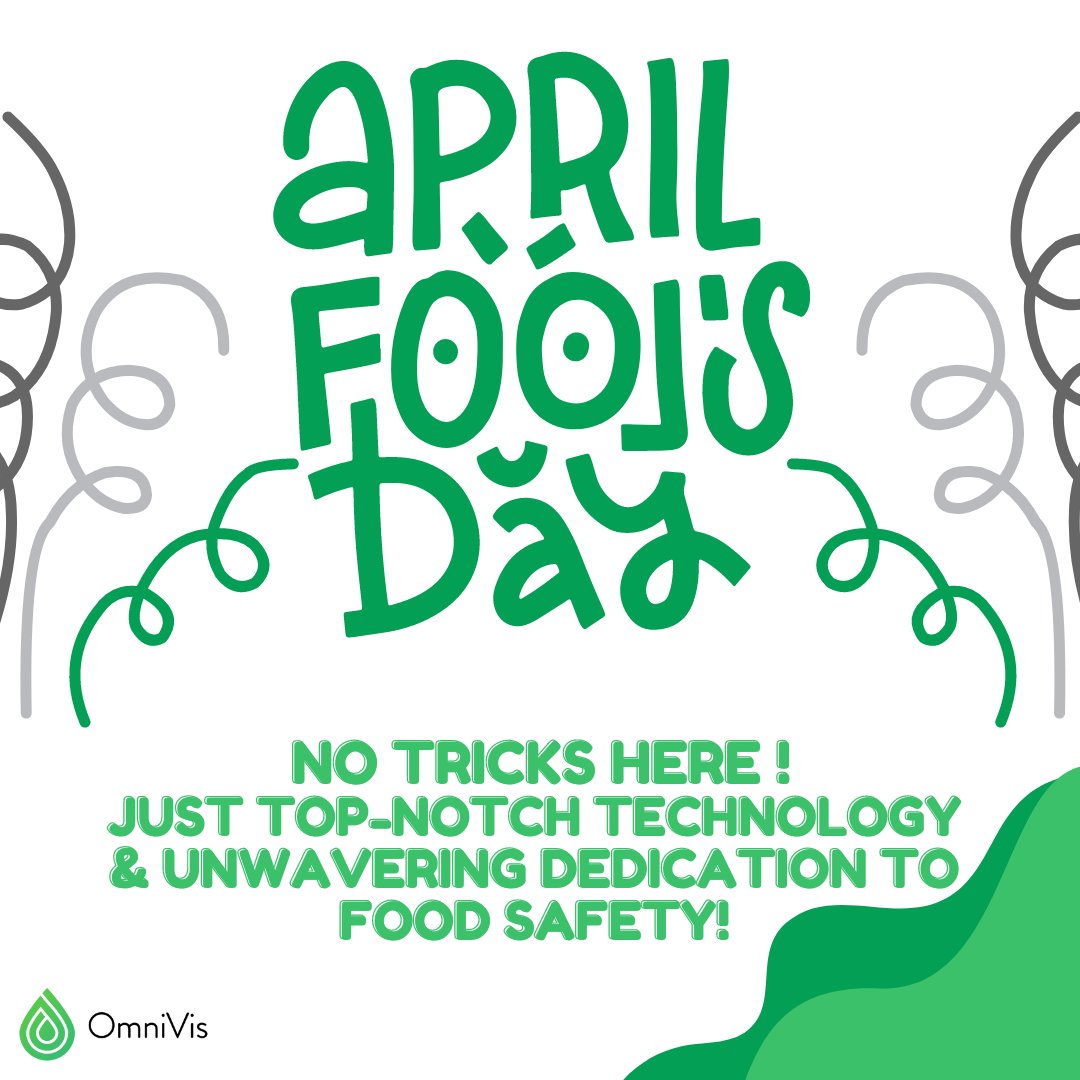OmniVisTech's tweet image. Happy April Fool&apos;s Day! 🎩🃏🤪 No tricks here – just top-notch technology and unwavering dedication to food safety! 🛡️

Have a fun and prank-filled day, but remember, when it comes to food safety, we&apos;re serious! 

#AprilFools #FoodSafety #NoTricksJustTech