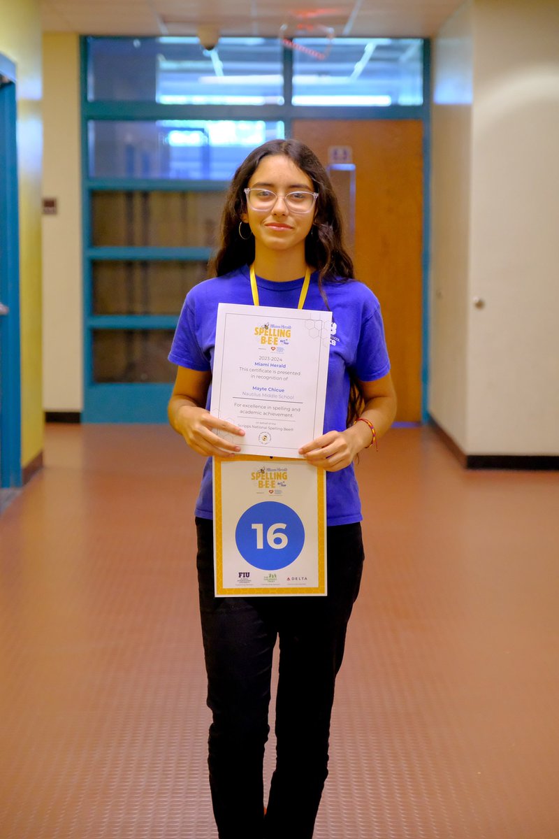 MBNMSSharks (@nms_sharks) on Twitter photo Mayte Chicue won our school’s and the online Miami Herald 2023-2024 spelling bee. Nautilus Middle was ONE of only 25 schools in all of Miami-Dade and Monroe counties to advance to the in-person Miami Herald Spelling Bee Final. <a href="/suptdotres/">Jose L. Dotres, Ed.D.</a> <a href="/MDCPS/">Miami-Dade Schools</a> <a href="/MDCPSNorth/">M-DCPS North Region</a> #YourBestChoiceMDCPS Mayte Chicue won our school’s and the online Miami Herald 2023-2024 spelling bee. Nautilus Middle was ONE of only 25 schools in all of Miami-Dade and Monroe counties to advance to the in-person Miami Herald Spelling Bee Final. <a href="/suptdotres/">Jose L. Dotres, Ed.D.</a> <a href="/MDCPS/">Miami-Dade Schools</a> <a href="/MDCPSNorth/">M-DCPS North Region</a> #YourBestChoiceMDCPS