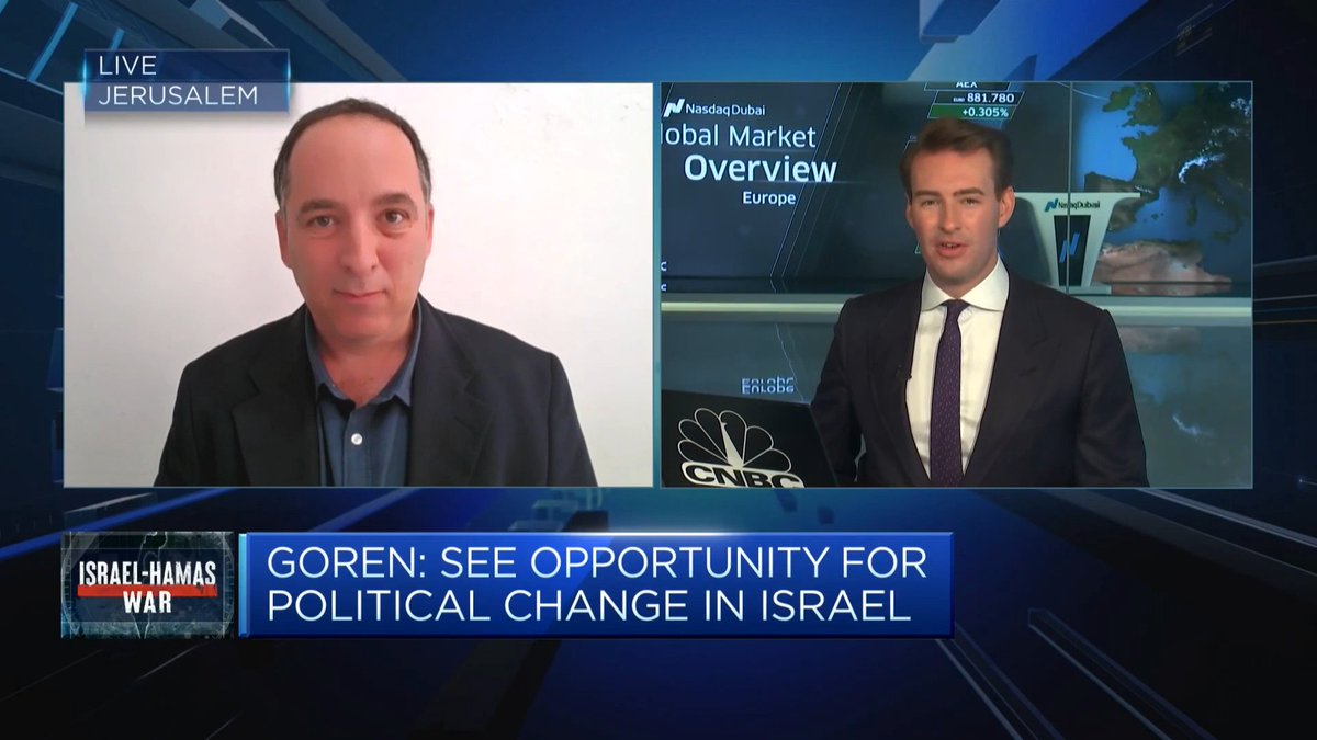 With Dan Murphy at @CNBC, discussed the #US commitment to #Israel's security, the protest in Jerusalem for hostage release and early elections, prospects for leadership change in Israel, and the importance of diplomatic efforts to reach a pause in fighting cnbc.com/video/2024/04/…