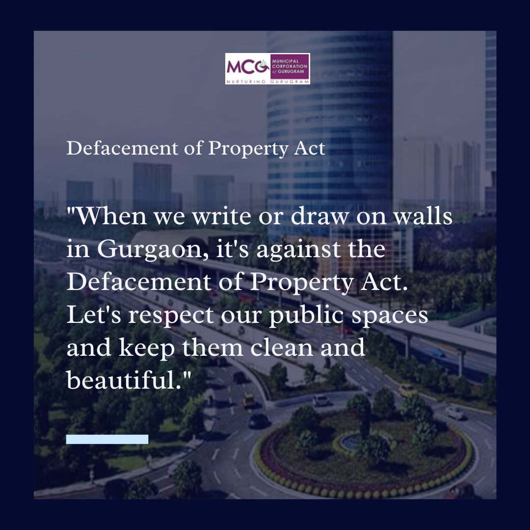 We want our streets in Gurgaon to look nice and not messy. Let's all work together to keep our city clean and follow the rules of the Defacement of Property Act.
#keepgurgaonclean #respectpublicspaces #followthelaw #defacementofpropertyact #cleancitygurgaon #communitypride