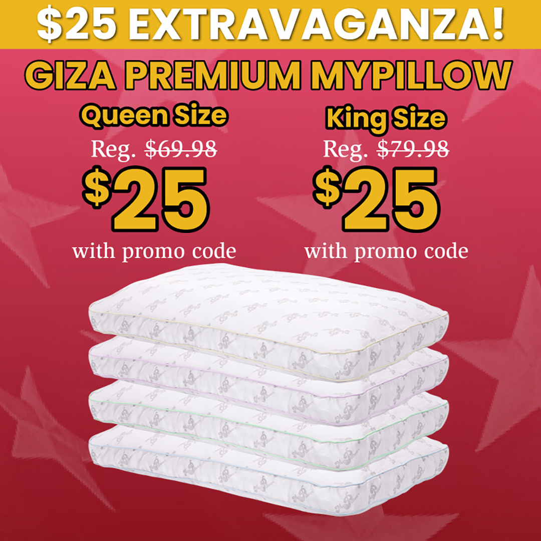 Limited Time Offer!! Premium MyPillow, Queen or King, only $25 with promo code R353. Excellent to sleep, comfortable, and great to choose from different lofts. mypillow.com/r353