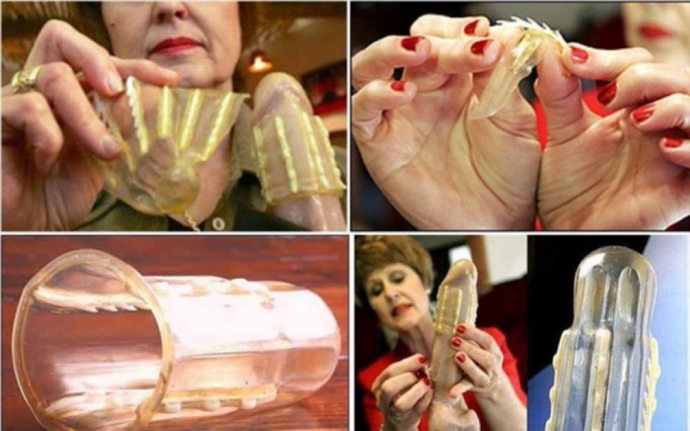 @Morbidful Dr. Sonette Ehlers developed Rapex, a tube with spines inside, the woman inserts it as a tampon and if a man wants to rape her, the penis will be stuck in the spines They told her it was a medieval punishment, she said: 'A medieval device for a medieval act'