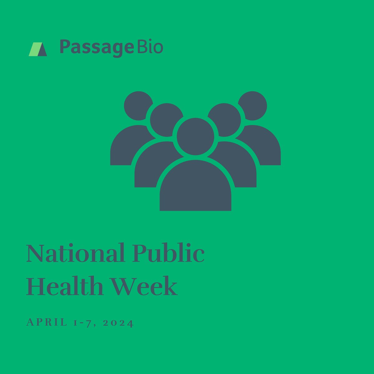 During National Public Health Week, Passage Bio encourages organizations, healthcare professionals, and individuals around the globe to come together to highlight the importance of prioritizing #publichealth. Learn how you can make a difference: loom.ly/h6h9K6E #NPHW