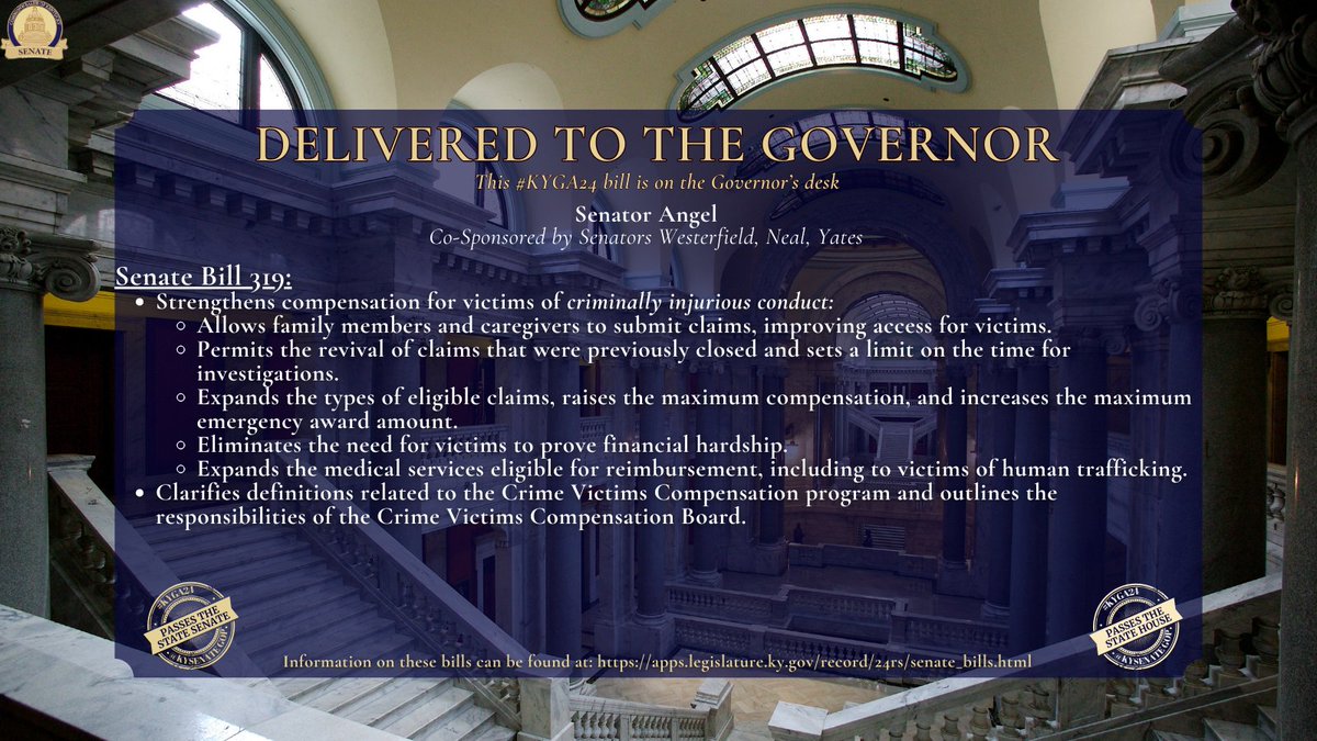 KYSenateGOP's tweet photo. This #KYGA24 bill is on the Governor's desk! https://t.co/4ixxGWOEkG
