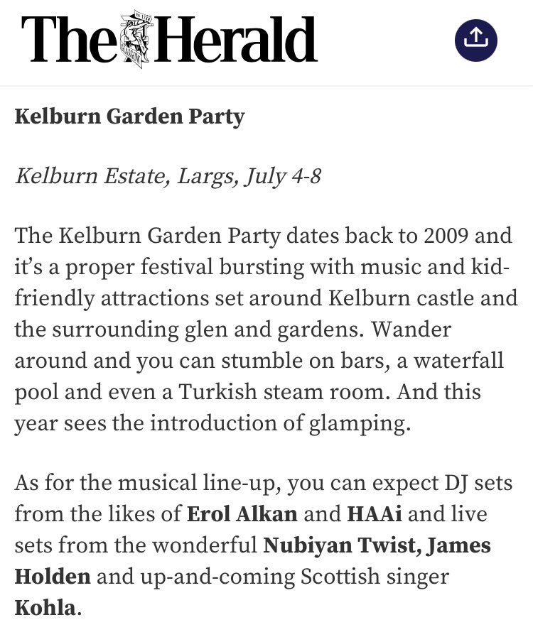 🌹 Lovely to be included in @TeddyJamieson @heraldscotland Best of 2024 Scottish Festivals with @kelburnparties and @theskinnymag 💎 heraldscotland.com/news/24208711.…