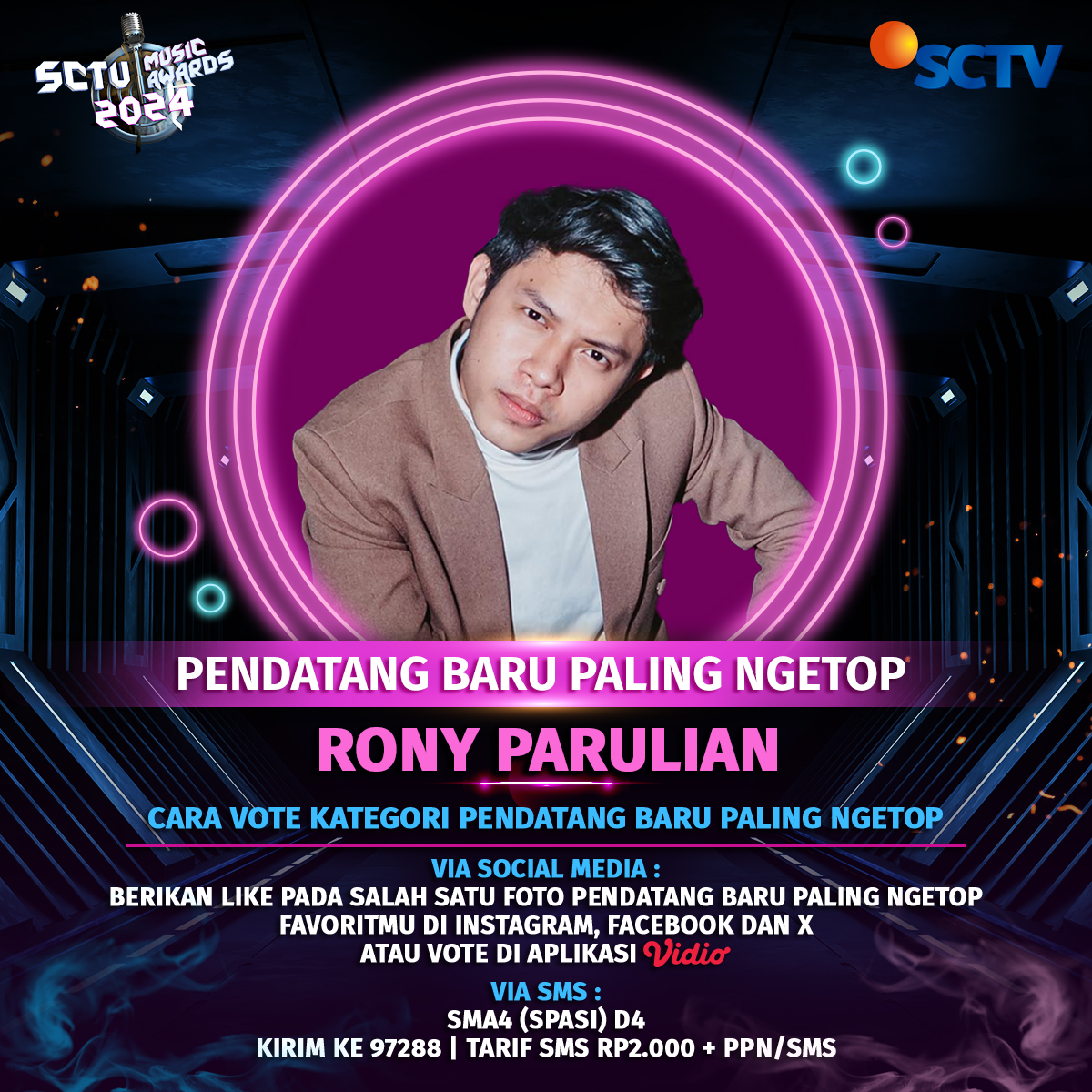 Smss Rony Dukung Rony Parulian untuk memenangkan Kategori PENDATANG BARU PALING ...