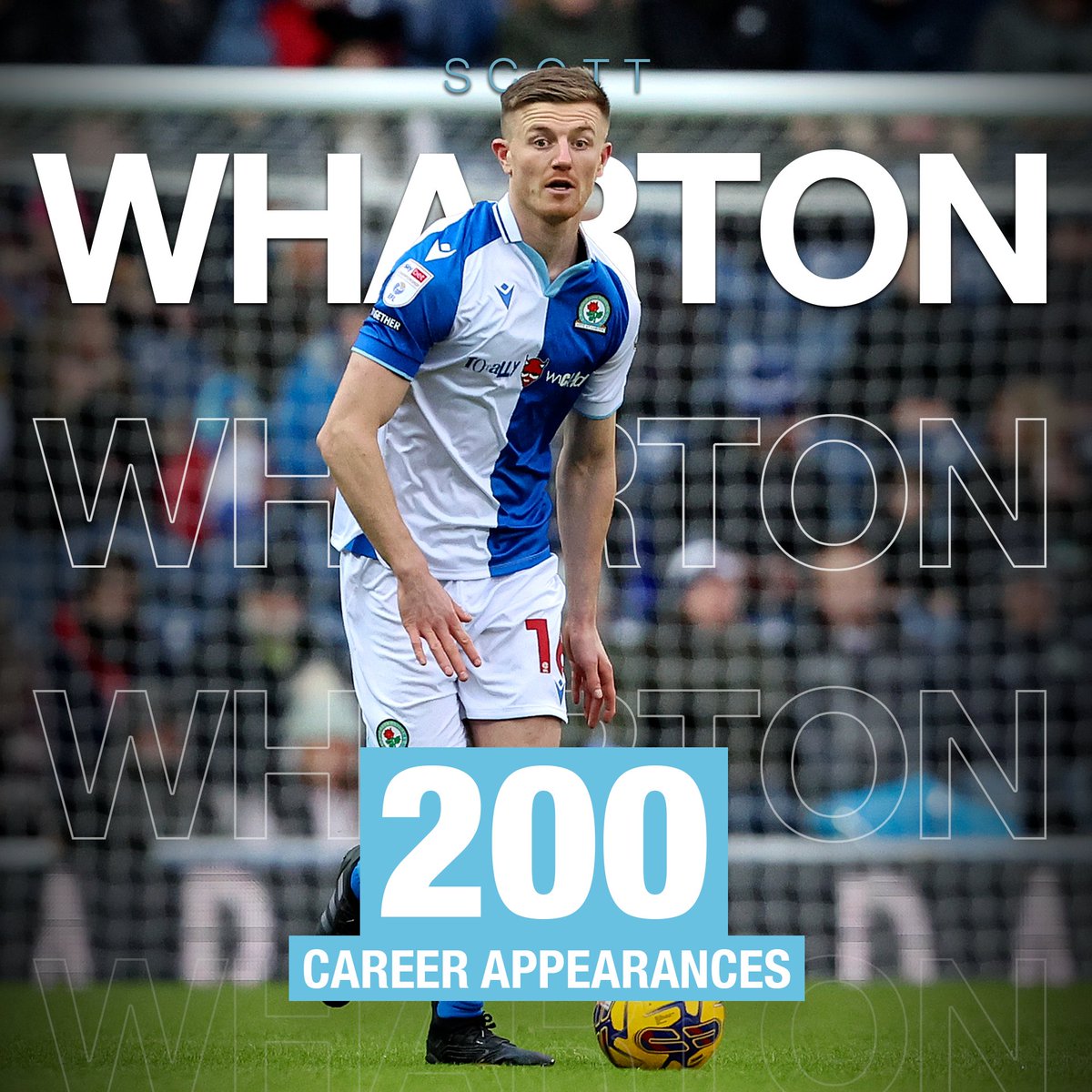Rovers's tweet photo. 2⃣0⃣0⃣ @wharton_scott makes his 200th career appearance 🌹

#SUNvROV | #Rovers 🔵⚪️ https://t.co/0HdMzAtMSM