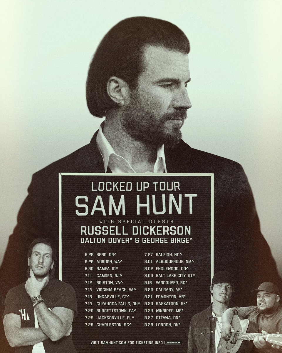 We’re taking the RD Party on the road this summer with @SamHuntMusic 🤘 Tickets go on sale Friday 4/5 @ 10:00am 🎟️