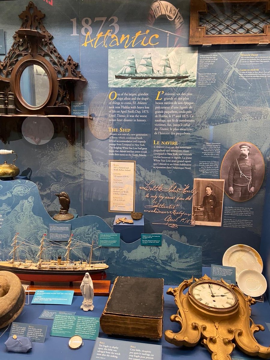 TDIH: (1873)White Star liner S.S. Atlantic wrecked off Prospect, Nova Scotia after striking a reef. 562 of the vessel's 933 passengers & crew perished. More about S.S. Atlantic in our Shipwreck Treasures exhibit. 2024 marks the 151st anniversary.
