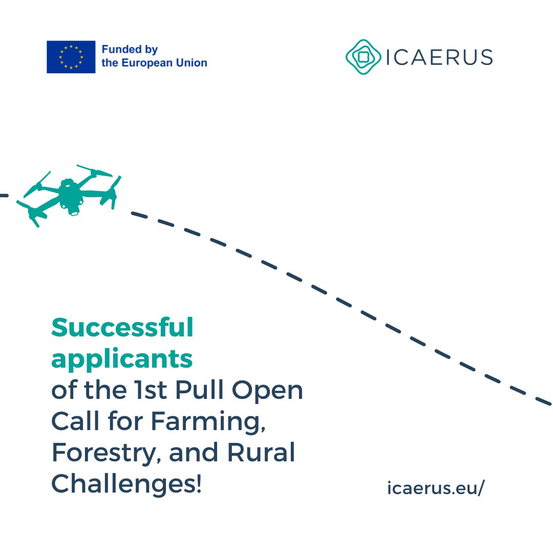 icaeruseu's tweet photo. We are excited to announce the successful applicants of the 1st PULL Open Call!  

· BEETCraft-AID
· OLI-SCA
· DAEPHC
· AI4Leafhopper
· LMDV
· Eco-friendly wildlife management and crop protection using AI-equipped drones. https://t.co/RLFghu32Zk