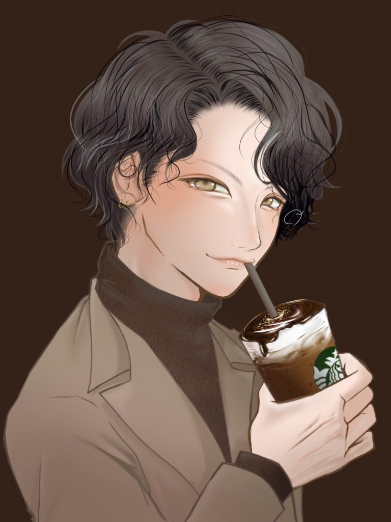 qpipiq's tweet photo. frappuccino𓂃𖠚ᐝ🩶

#illustration #Starbucks #ibisPaint
#男性イラスト #イラスト #創作絵 https://t.co/Z3yQJoHsCH