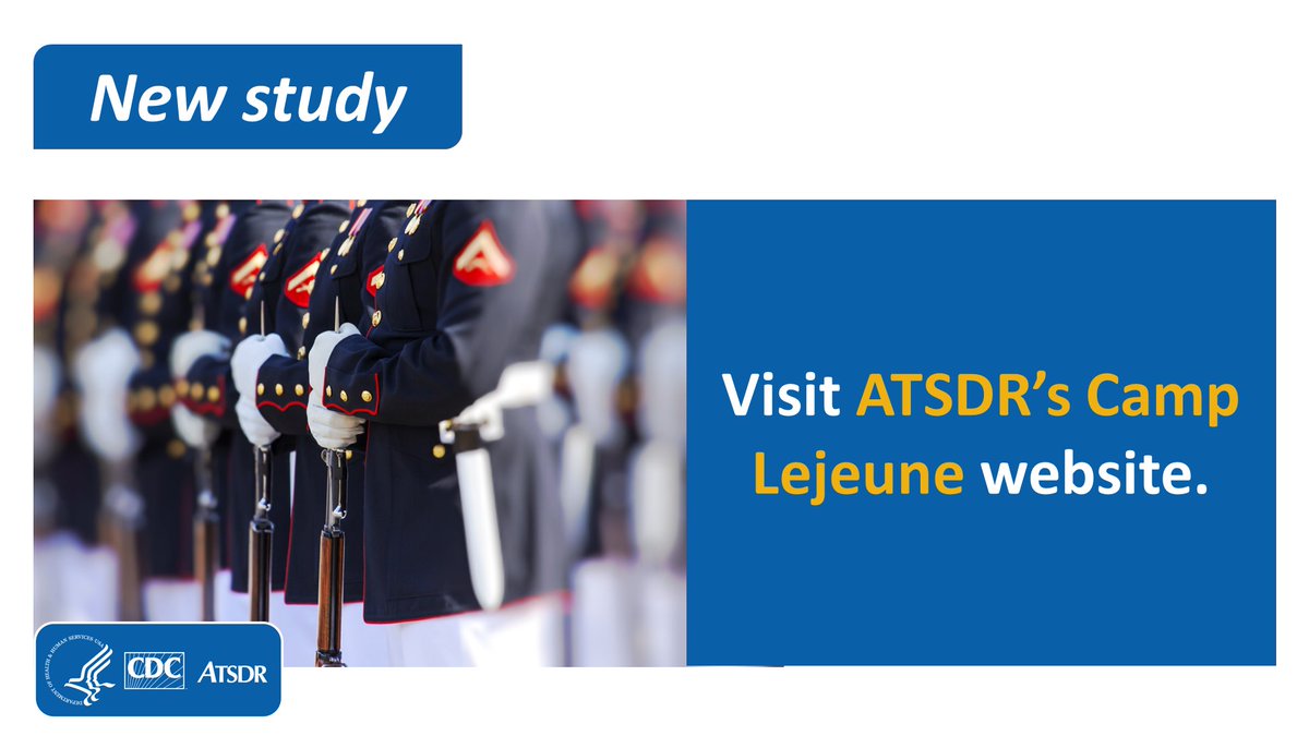 📣 Just in: A new report about Camp Lejeune is now available. ATSDR has been evaluating mortality risks from exposure to volatile organic compounds (VOCs) in the drinking water at Camp Lejeune, NC. Read the new report: bit.ly/3x8nSLh