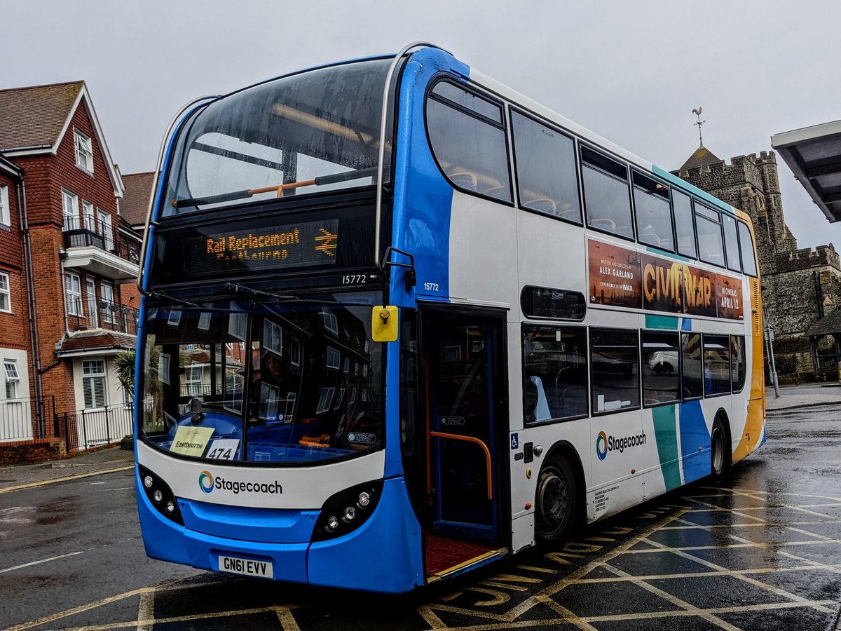 Stagecoach in East Kent (Eastbourne) 15772, GN61 EVV is pictured at Bexhill Railway Station (BEX) before running a Rail Replacement service to Eastbourne.

<a href="/AaronBeaconsfi2/">AaronTheCoachDriver</a> driving