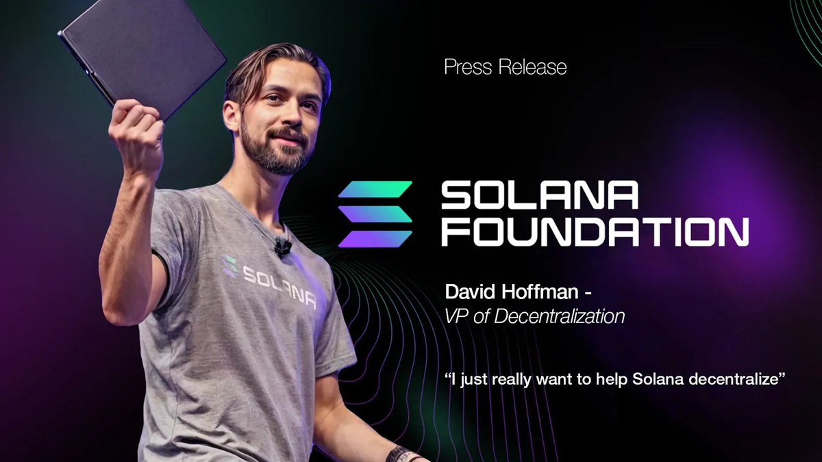Bankless's tweet image. Today, we say goodbye to @TrustlessState 😢

David is announcing his resignation from Bankless, in pursuit of a higher calling

Say hello to the new VP of Decentralization of the @solana Foundation

Full press release below👇