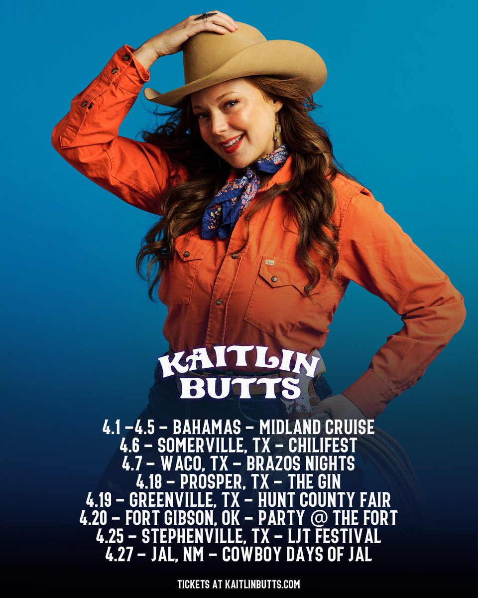 Who’s coming out to see KB & The Mules this month….can I get a show of hands? 👋 Tickets for all of these shows (and more!) are available here: kaitlinbutts.com/tour