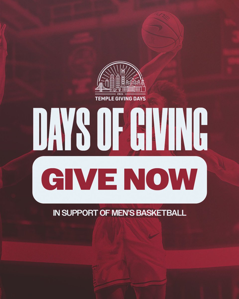 #TempleGiving Days are this week! Join @TempleOwlClub to enhance the student-athlete experience by supporting Temple Men's Basketball today: alumni.temple.edu/GivetoMBB