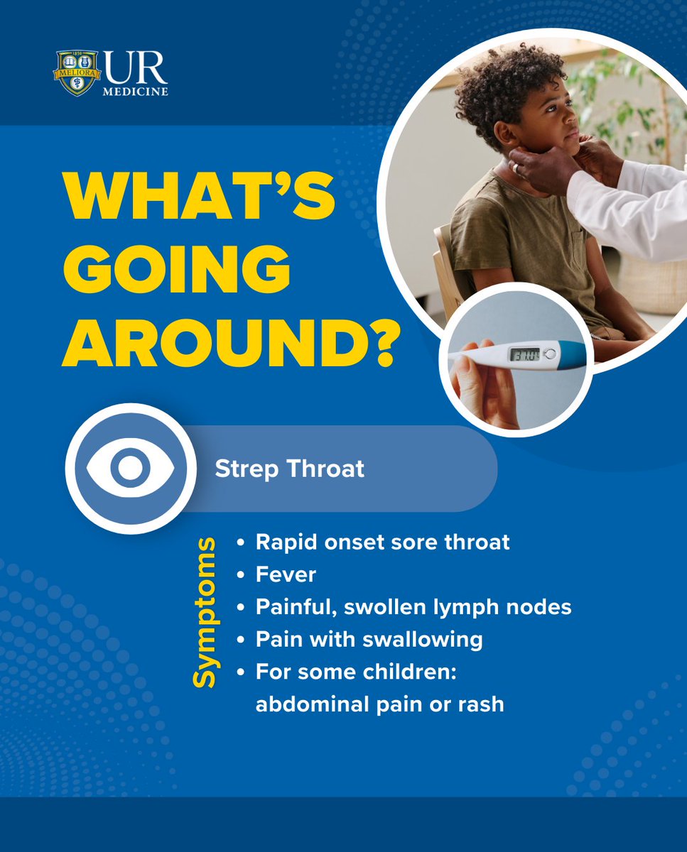 📍Strep throat is going around this week! While most sore throats resolve themselves, strep requires antibiotics and should be treated quickly: urmc.info/sorethroat