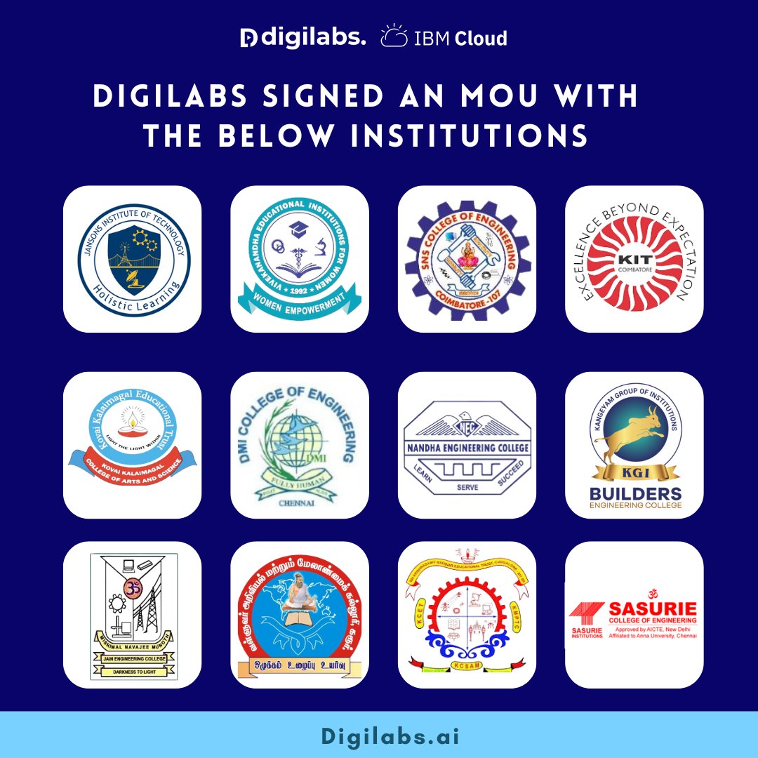 Star_Systems_'s tweet image. Digilabs, in partnership with IBM Cloud, has signed an MOU with esteemed institutions across Tamil Nadu.
Together, we&apos;re shaping the future of technology and entrepreneurship.

@DigiLabs_ @IBMcloud

#Digilabs #IBMCloud #Partnership #Innovation #MOU #StarSystems