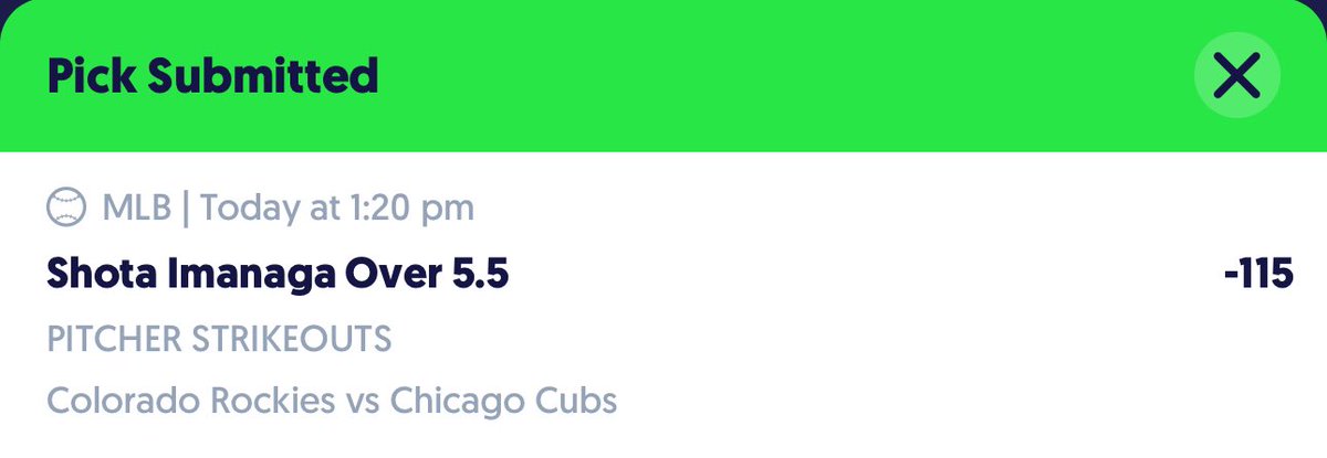 KendrickW014's tweet photo. #MLB prop #1

Shota Imanaga over 5.5ks

⚾️ Imanaga has 18ks in 12.2 innings across spring training. He faces the Rockies who normally struggle away from coors. Outside of Roger’s and Blackmon everyone in projected lineup is a k target. LY strikeout numbers versus LHP in below tweet 

❤️ + ♻️ for more 

#Prizepicks #UnderdogFantasy